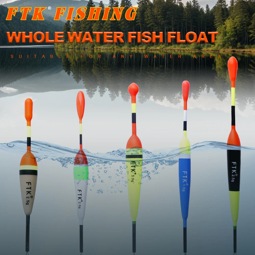 FTK-Juego de flotadores de pesca, flotador de abeto Barguzinsky, 1,5/2/2, 5/3g, boya flotante de colores de tamaño mixto para accesorios de pesca de carpa, 13cm-19cm, 5 uds. - imagen 5