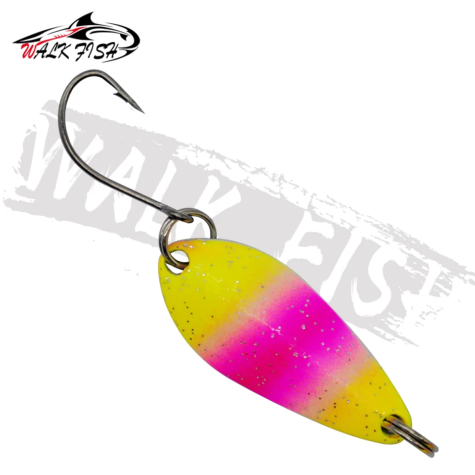 WALK FISH-señuelo de Pesca de Metal colorido, cebo de trucha, 3,8g, gancho único, Wobbler, fundición, Jigging, accesorios de aparejos - imagen 4
