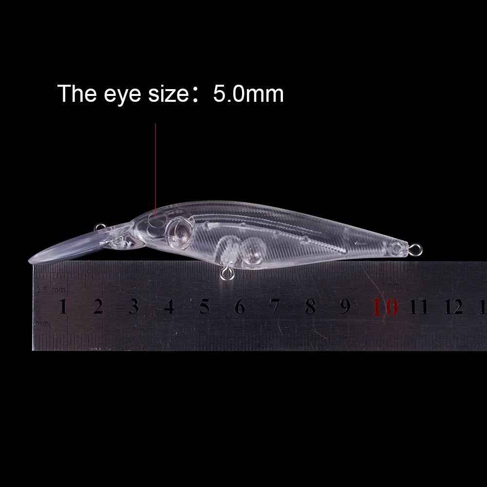 Hanlin-Cebo Crankbait de plástico duro sin pintar, sonajeros Jerkbait, manivela, labio largo, cebo Minnow, aparejos flotantes de lubina, 10/20 piezas espacios en blanco, 11CM, 9G - imagen 2