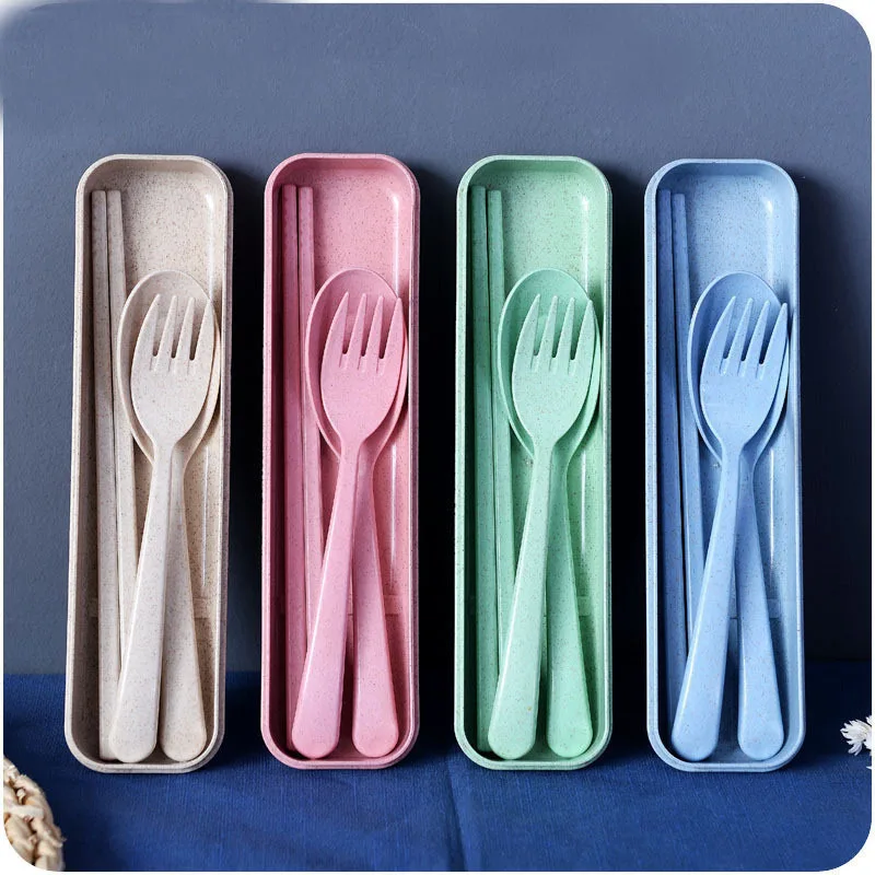 Vajilla plegable portátil para acampar al aire libre, juego de cubiertos, tenedor, palillos, caja de almuerzo Bento, accesorios para senderismo - imagen 4