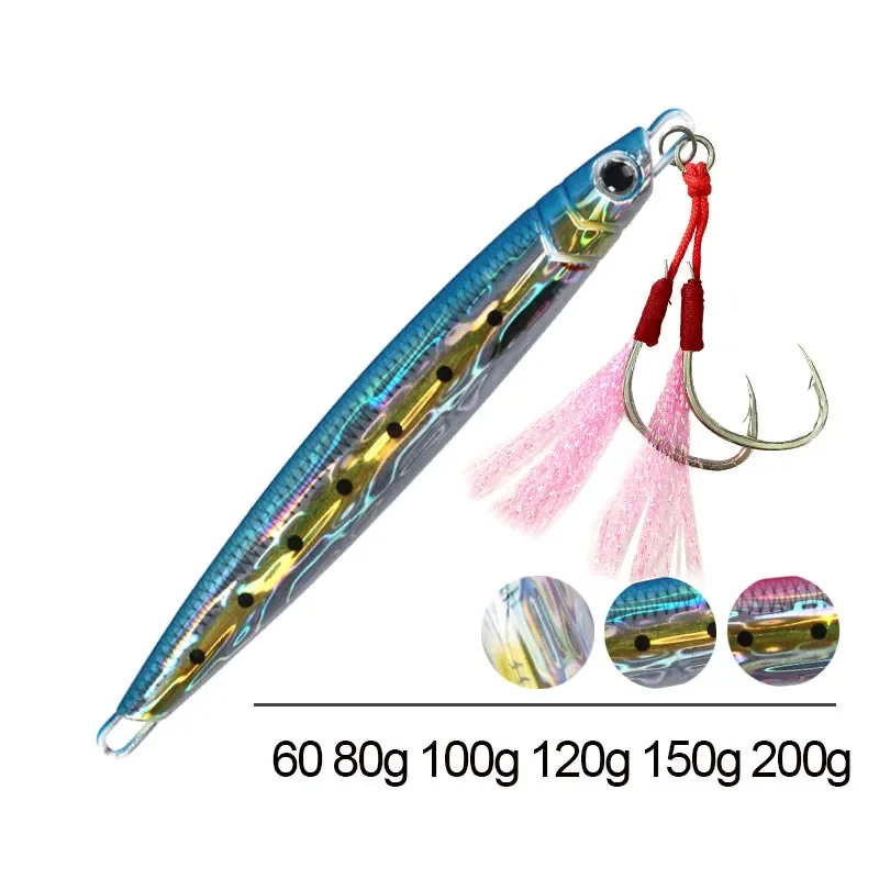 Cuchara Vertical Artificial con estampado 3D, cebo giratorio para carpa, artículos de pesca de mar, Jigpara de hundimiento rápido de Metal, 60g-200g
