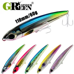GREENSPIDER Señuelo Wobbler Stickbait Hundido para Atún GT - Cebo Duro