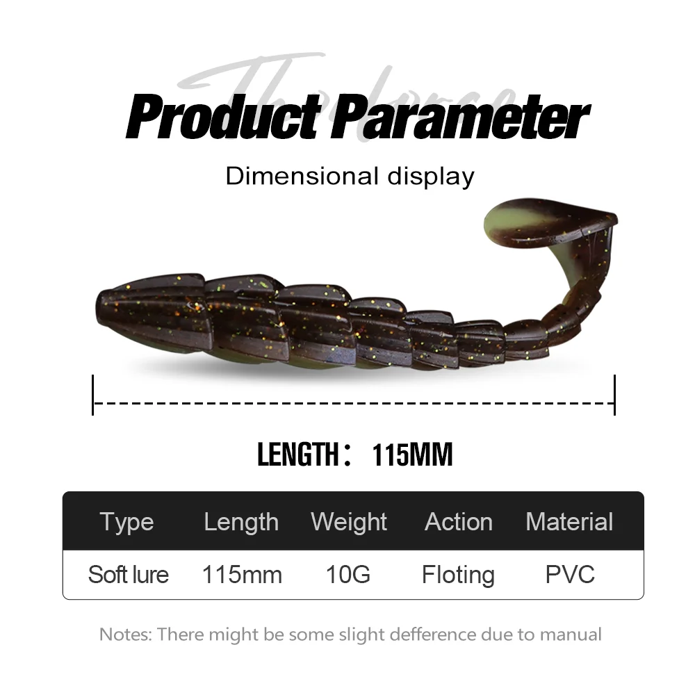 THORFORCE, 10 Uds., cebo suave, señuelo de Pesca, paleta de silicona, palo de cola en T, gusano salado, Swimbait, Wobbler, Pesca, Lucio, trucha - imagen 3