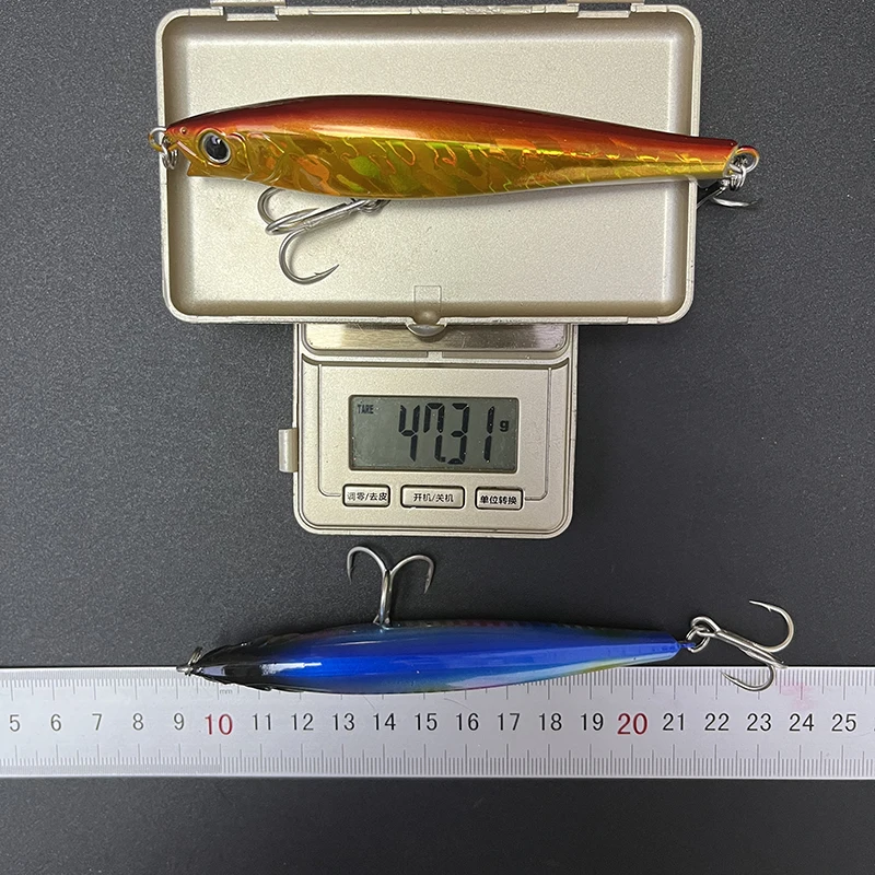 Señuelos de Pesca de pececillo de hundimiento pesado, 110mm, 47g, cebos artificiales de agua salada de fundición larga, equipo de Pesca Swimbait láser Monster Shot - imagen 5