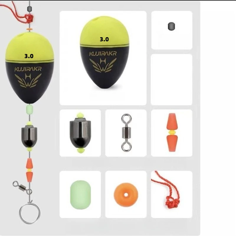 Juego de flotadores de pesca Apo, Kit de boyas de mar, flotadores de roca de fundición larga, aparejos profesionales, accesorios para pesca en alta mar - imagen 2