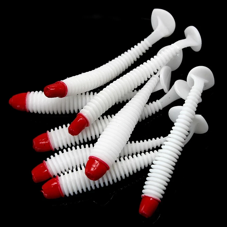 WALK FISH 10 unids/lote 5cm 6cm 7cm señuelo de pesca suave cola en T Wobbler Jigging gusano Artificial silicona Swimbait cebos de pesca - imagen 4