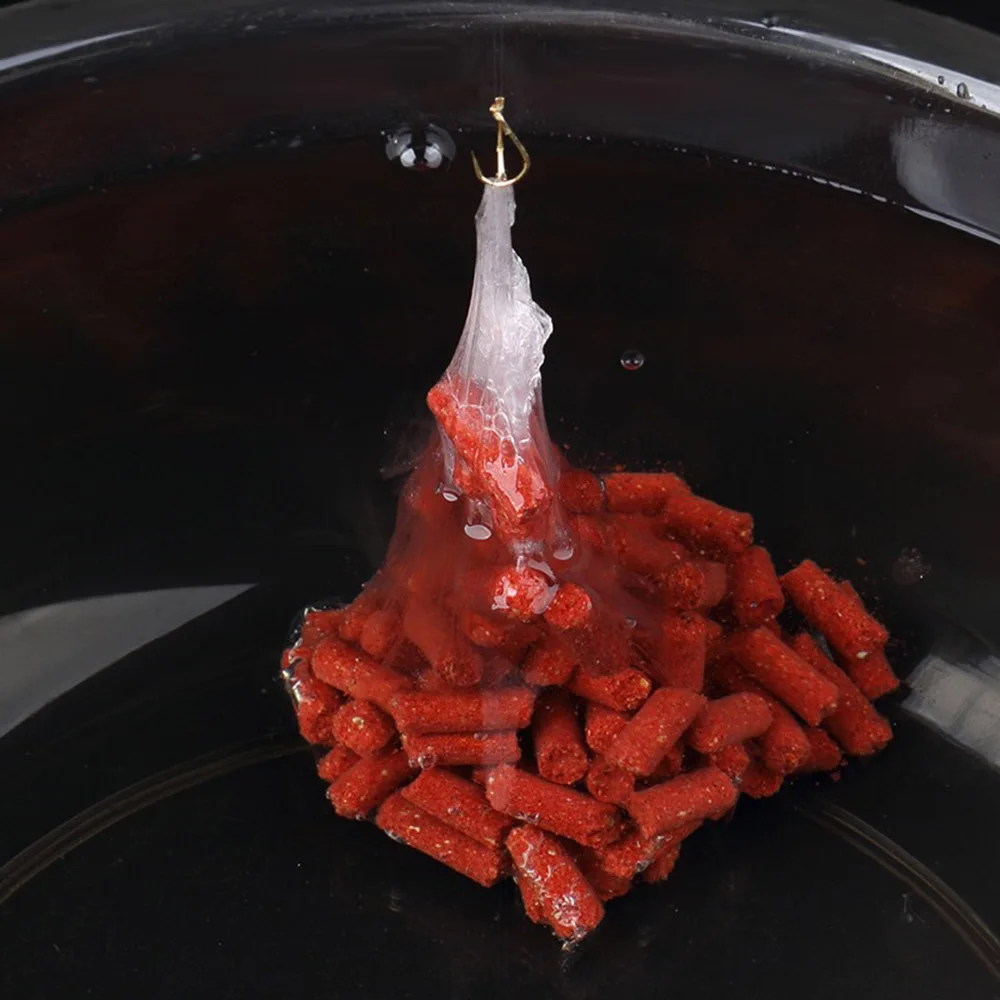 Bolsa de cebo de pesca PVA de 50 piezas, bolsa de cebo para disolución de carpa, para lanzamiento de cebo, accesorio de pesca de varios tamaños, alimentador para pesca - imagen 4