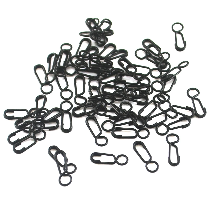 MNFT 30 Uds. Clips de enlace rápido para pesca de carpa, conector de seguridad a presión de cabeza redonda, Pin negro mate, accesorios para aparejos de Terminal de pesca de carpa - imagen 3