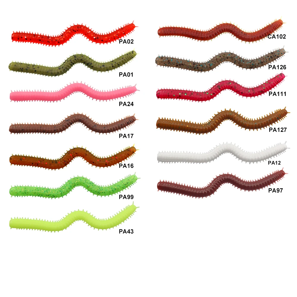 ESFISHING-señuelo de gusano de silicona, gusano de arena de 75mm, 20 piezas, lombriz de tierra para Pesca en agua salada y dulce, señuelos de plástico blando - imagen 4