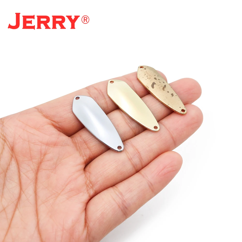 Jerry Aquila 50 Uds 3g 3,5g 4,5g latón sin pintar cucharas en blanco señuelos área de fundición trucha Micro Señuelos de pesca ultraligeros