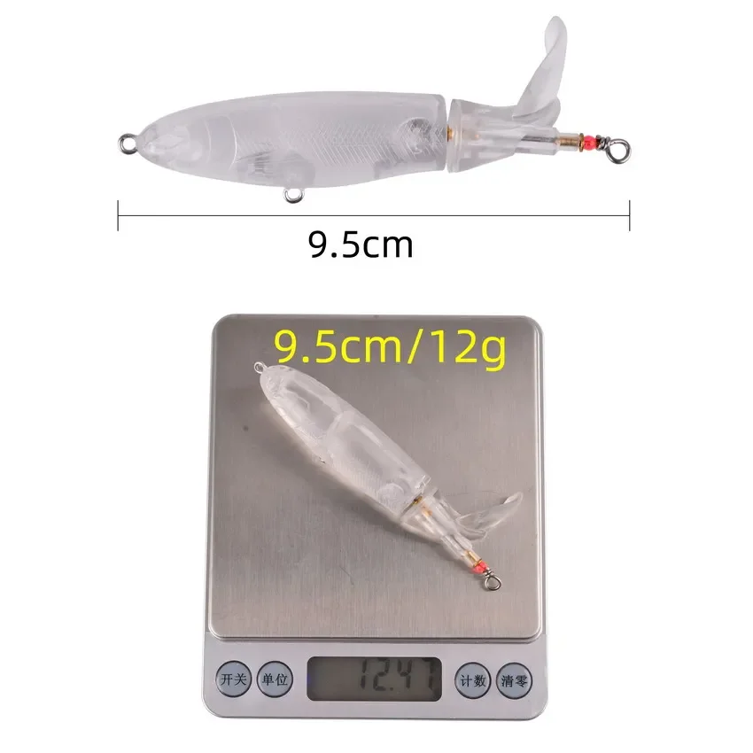 Crankbait-señuelo de pesca en blanco Whopper plopper14,8/12g, aparejos de pesca de cola giratoria, Popper duro Artificial, 10 piezas - imagen 2