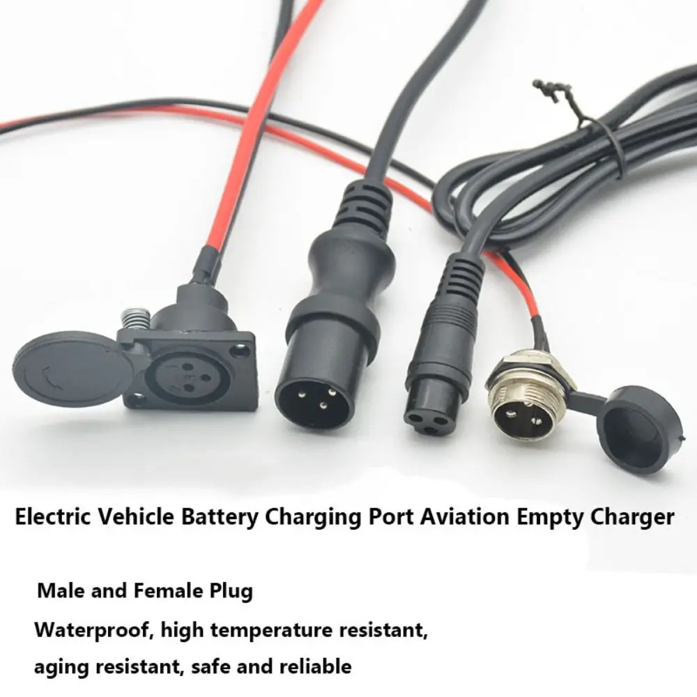 Cargador de vehículo eléctrico macho y hembra, puerto de carga de batería de cargador vacío de aviación de 3 pines y 6 estilos - imagen 4