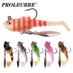 Señuelo giratorio de silicona para bass y trucha