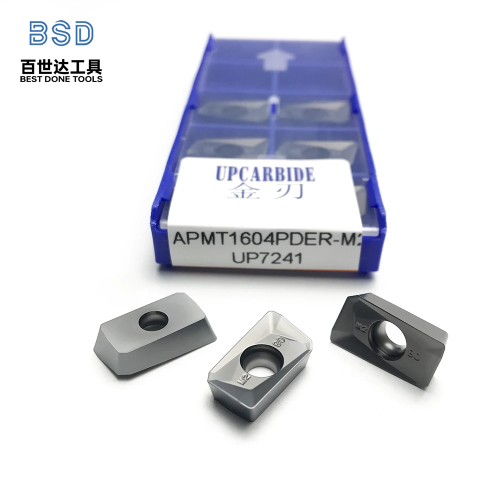 Insertos de fresado de carburo recubiertos CVD | APMT1604PDER-M2 para fresado de hombros con súper acabado | Listo CNC para aluminio y aleación