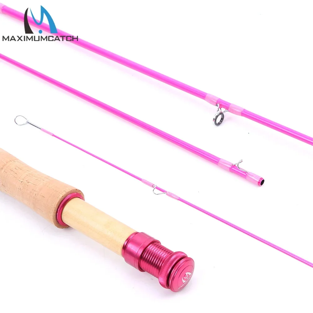 Maximumcatch 2wt/5wt 6'6''/9'0'' Caña de pescar con mosca rosa para mujer de medio rápido con tubo de caña extra dura - imagen 5