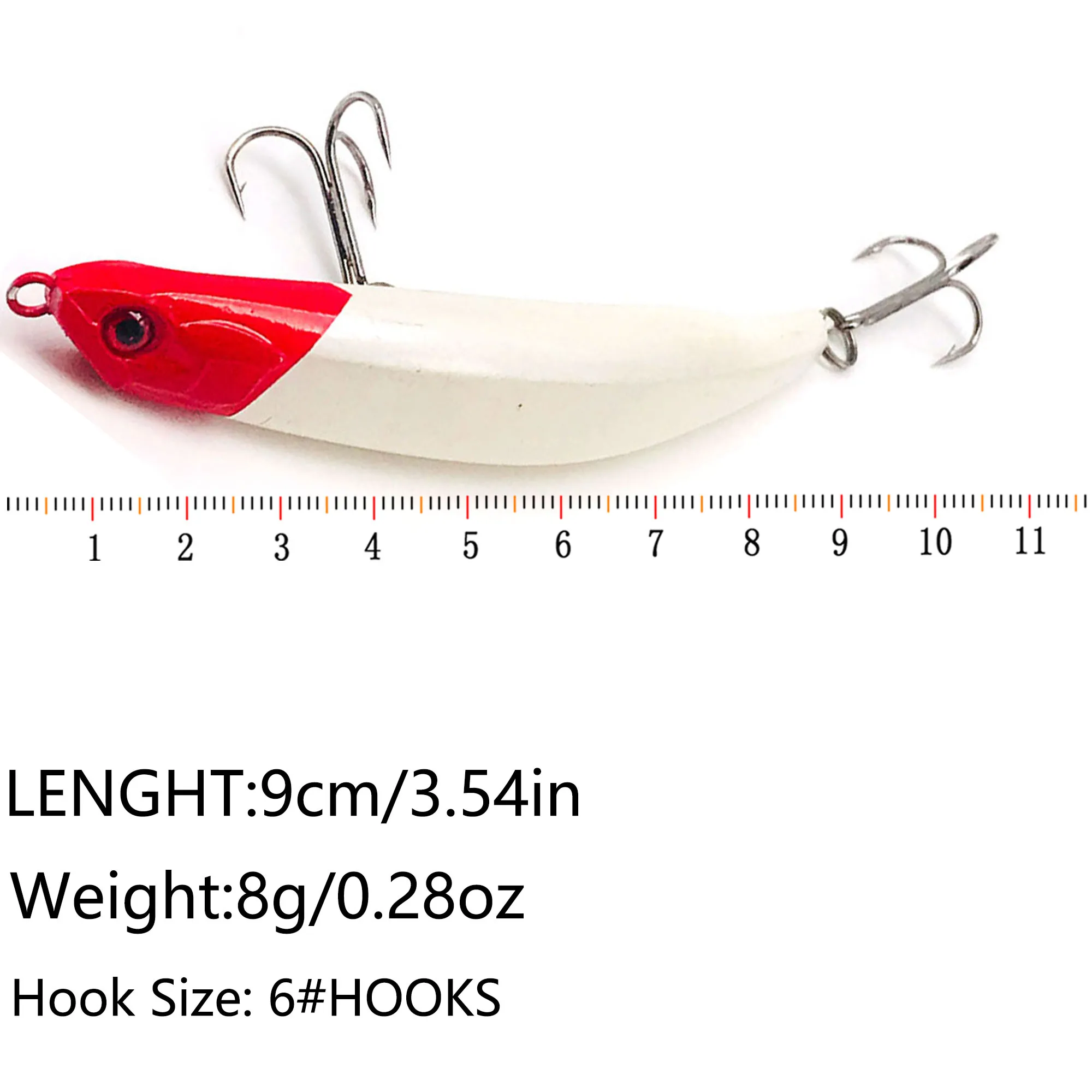 Señuelos de Pesca de plástico duro, cebos artificiales falsos para pesca de pececillos, Wobblers para curricán, Lucio, trucha, Topwater, 5 unids/lote por caja - imagen 3