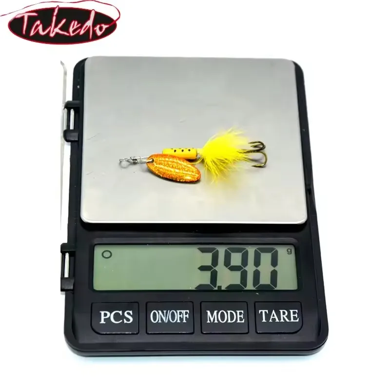 TAKEDO 4 Uds 65MM 4G cuchara de Metal compuesta Spinner cebo giratorio lentejuelas cebos artificiales Señuelos de Pesca para carpa lubina HG17 - imagen 5