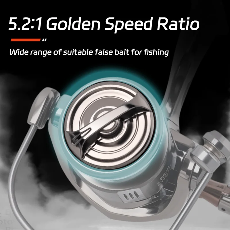 Carretes giratorios DEUKIO de doble mango 5,2: 1 potencia máxima de arrastre 8kg carrete de pesca de mar carrete alimentador carrete de carpa para agua salada - imagen 5