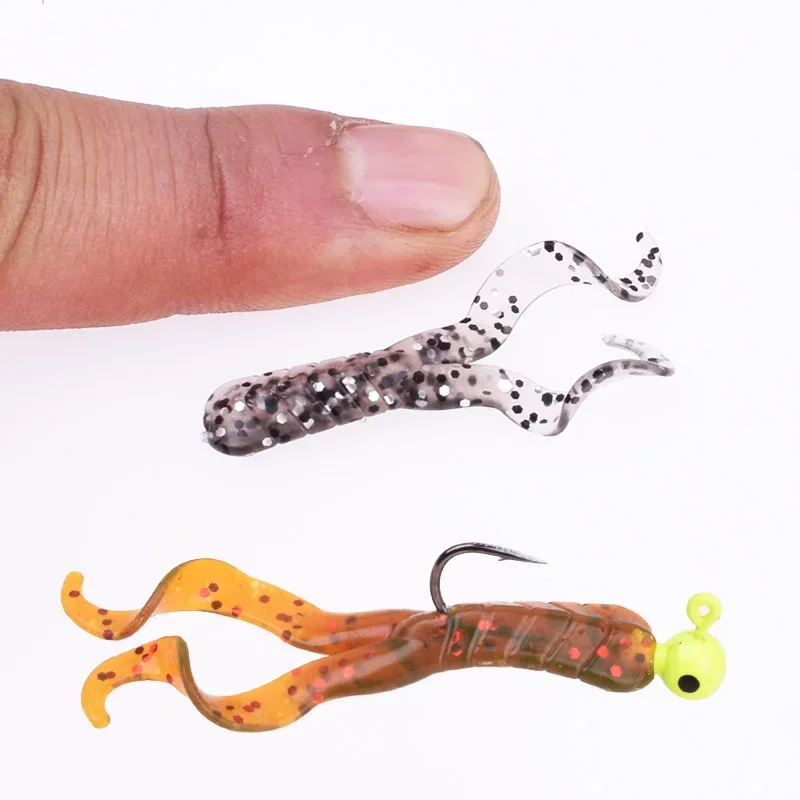 20 Uds. Señuelo blando de gusano de silicona Jig Wobblers 4cm 0,7g atractivo olor a Camarón sal cebos artificiales aparejos de pesca Lucio carpa - imagen 2
