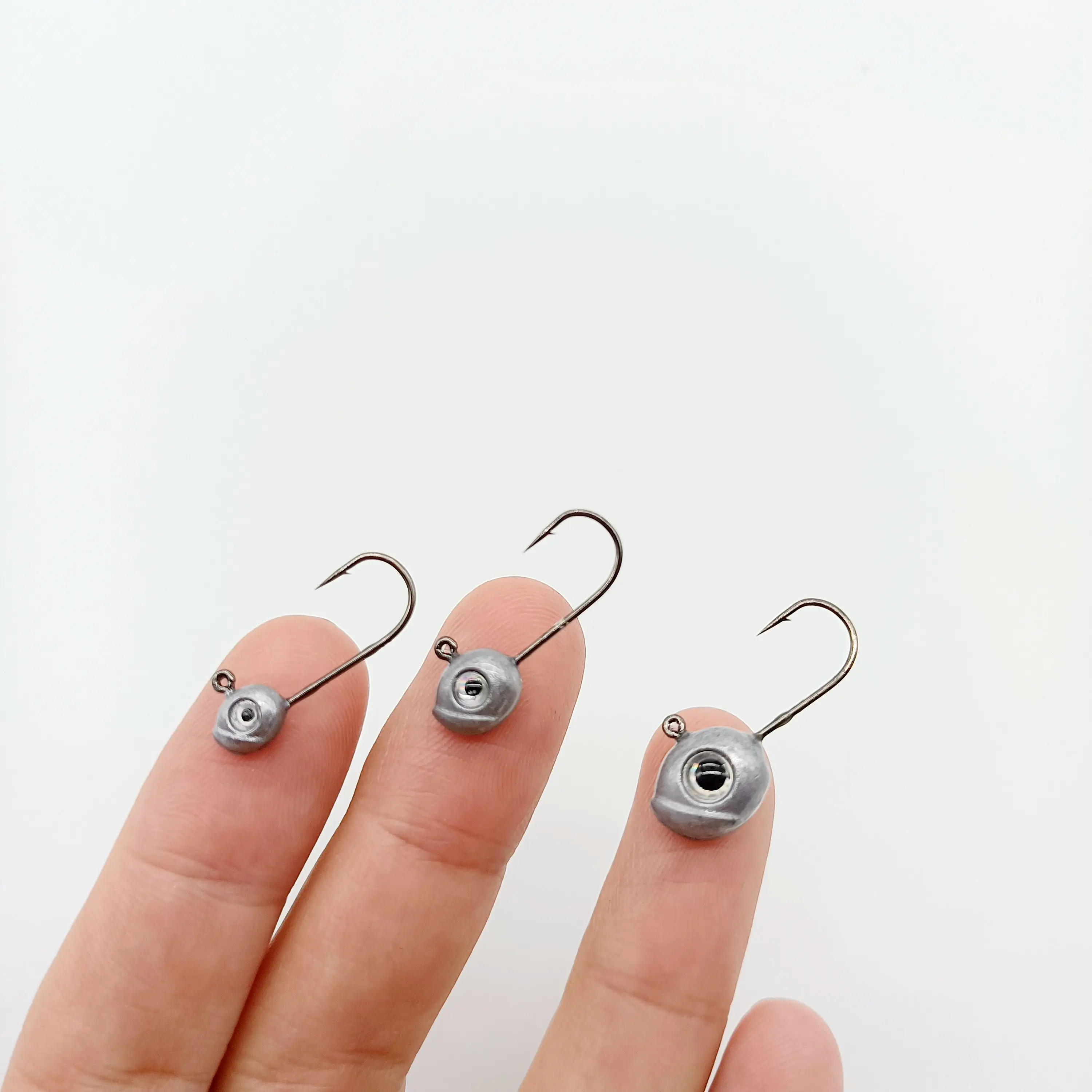 DUODUOYU 10 unids/lote anzuelo de pesca con cabeza de anzuelo pequeño 1g/1,8g/3,5g Mini anzuelo de gusano suave con ojos Isca accesorios de pesca Artificial - imagen 2