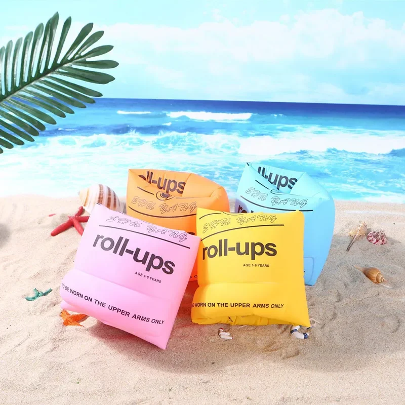 Mangas circulares de brazo flotante de PVC, bolsa de aire doble, flotadores de brazo inflables para piscina, equipo de natación impreso para adultos y niños, 2 uds. - imagen 4