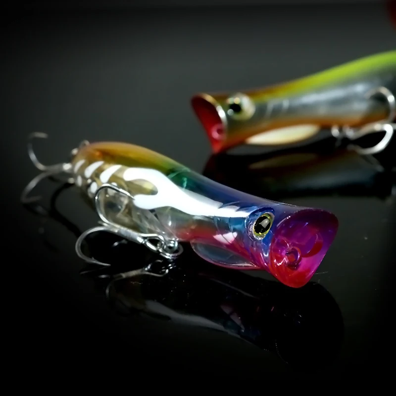 65mm/9,3g 75mm/12,5g Topwater Popper señuelo de pesca agua salada atún Bluefish Artificial mar barco pesca cebo duro - imagen 5