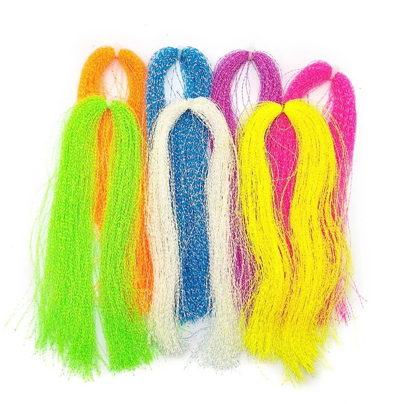 2 uds pesca con mosca seda luminosa hilo trenzado línea atado cristal brillante cuerda gancho señuelo ayudar señuelo moscas Accesorios - imagen 5