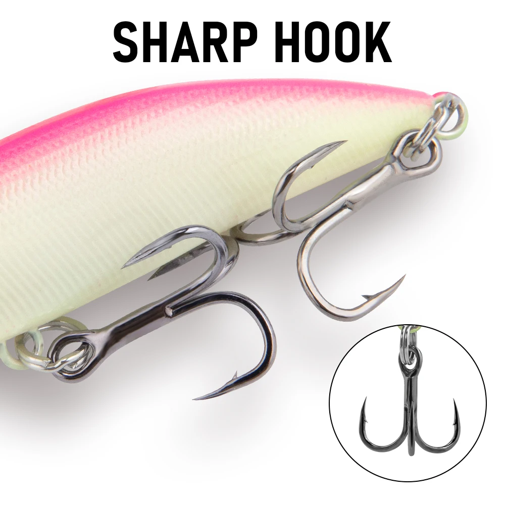 Señuelo de pesca de 7cm/8,7g, pececillo que se hunde con anzuelo triple, cebo duro Wobbler, Crankbait para pesca en agua salada, mar, lubina, trucha - imagen 4