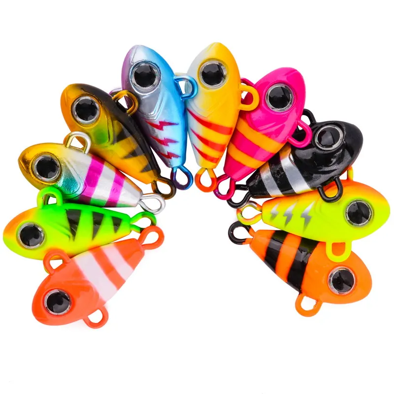 10 Uds. Señuelos Vib de Metal Mini peces feos 6g-25g VIB lentejuelas hundimiento giratorio y vibratorio cebo de pesca Artificial biónico - imagen 5