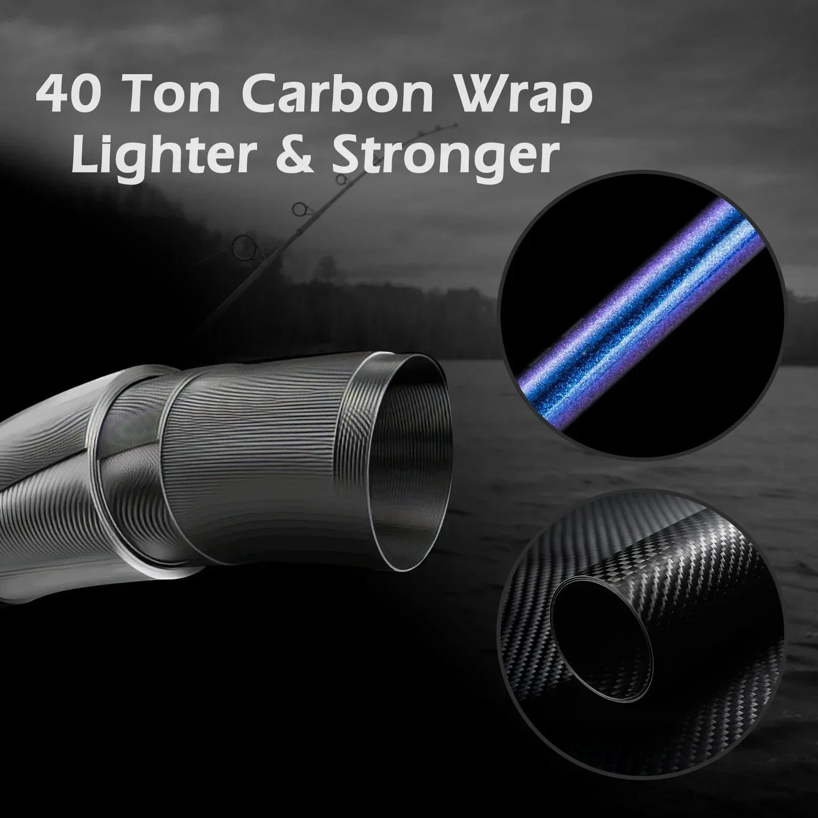 Goture PURSUIT caña de pescar de calamar 1,7 m varillas de pulpo de jigging ligeras punta de aleación de titanio 40T anillos Fuji de carbono caña de pescar de barco de fundición - imagen 5