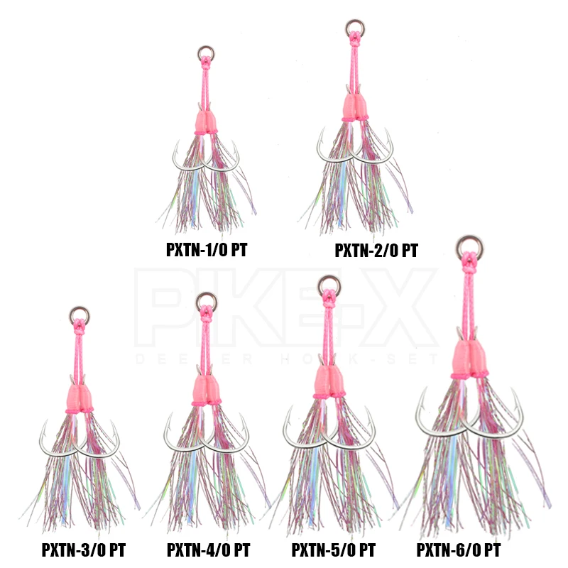 Anzuelos de pesca MAG PXTN-PT Sea Glow 1/0 2/0 3/0 4/0 5/0 6/0 anzuelo de ayuda para peces anzuelos dobles plantilla pluma lenta para anzuelos de pesca - imagen 5