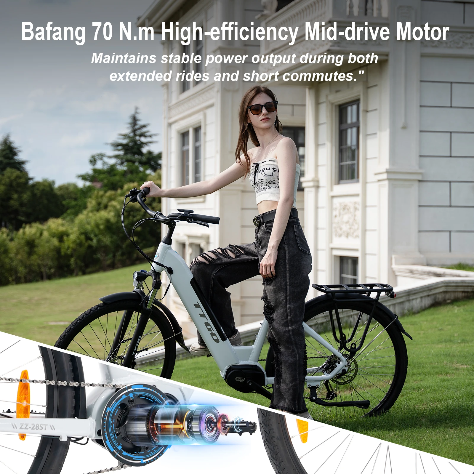 Bicicleta Eléctrica 28" Aluminio – Motor Bafang con Freno Hidráulico - imagen 3