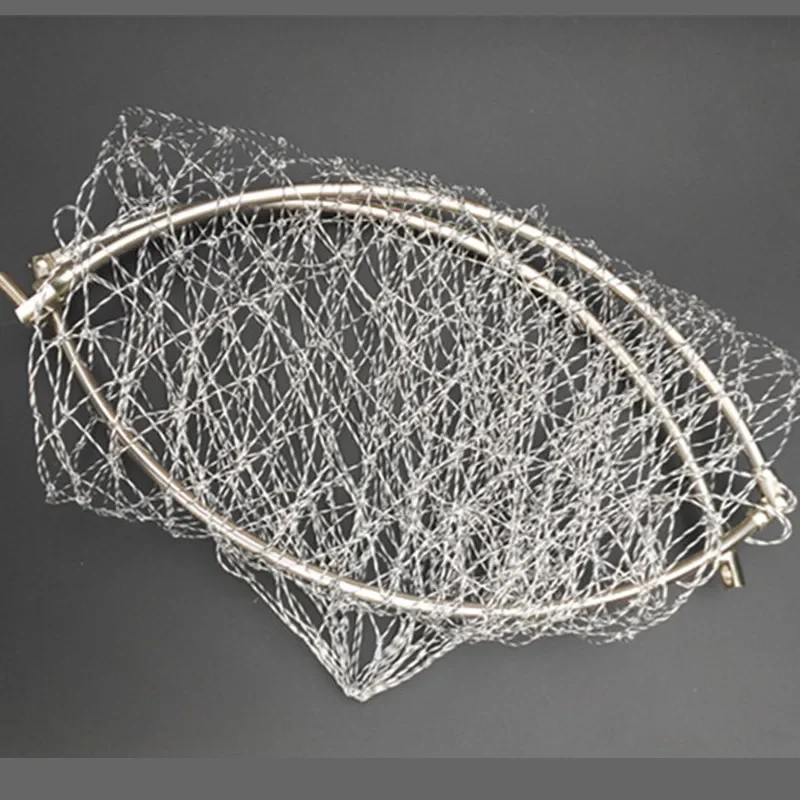 Anillo de acero inoxidable sólido, línea de nailon fuerte, D40cm-60cm, red de aterrizaje de cabeza, red de pesca, red Turck, inmersión - imagen 2