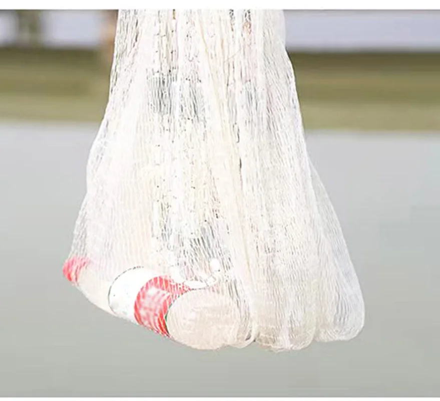 Lawaia red tradicional de fundición a mano, red de pesca colgante de acero trenzado de nailon blanco, malla inferior, trampa para peces de bolsillo