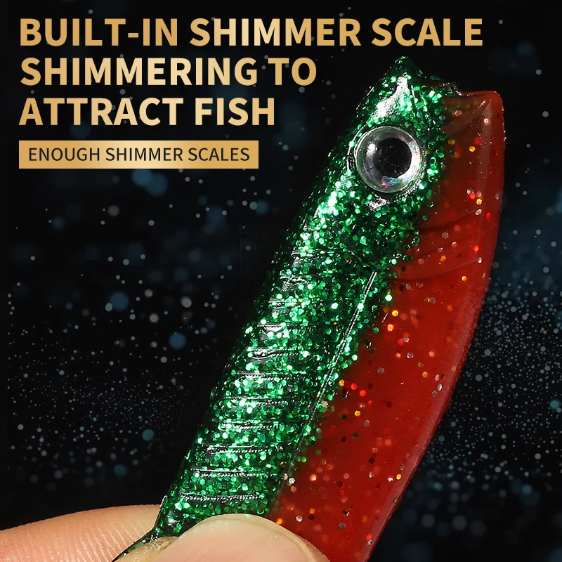 Supercontinente, nuevos cebos caníbales, color 3D, cebo bicolor con olor, 96mm/80mm/62mm, cola de pez de pesca - imagen 5