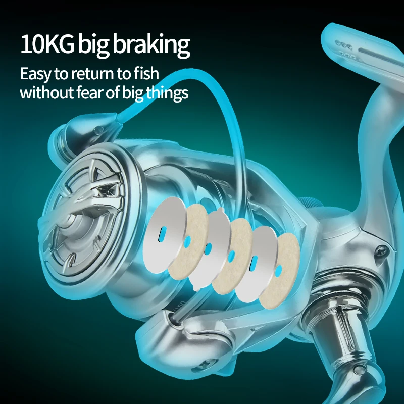 DEUKIO nuevo carrete de pesca giratorio ultraligero arrastre máximo 8kg carrete giratorio para carpa Lucio pesca de lubina bobina agua dulce agua salada - imagen 5