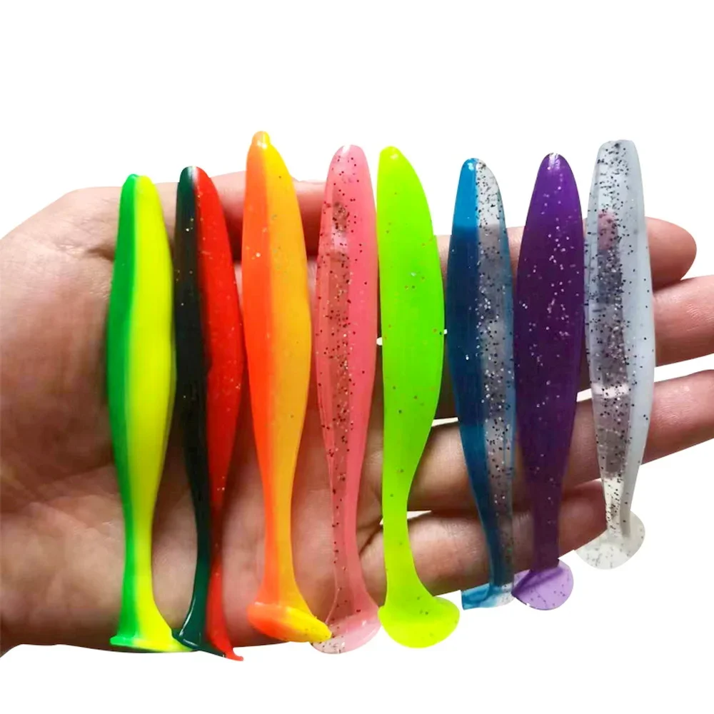 1pcs Swimbait 55mm 70mm 90mm T Tail Worm Soft Bait Jigging Wobblers Tackle Bass Pike Artificial Silicone Fishing Lure