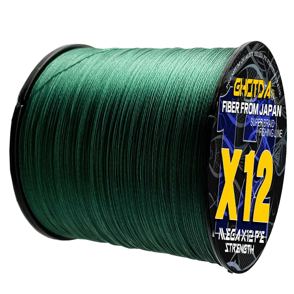 Línea de pesca de agua salada GHOTDA X12 hebras línea trenzada 1000M 25-120LB pesca multifilamento PE 0,16-0,55mm - imagen 2