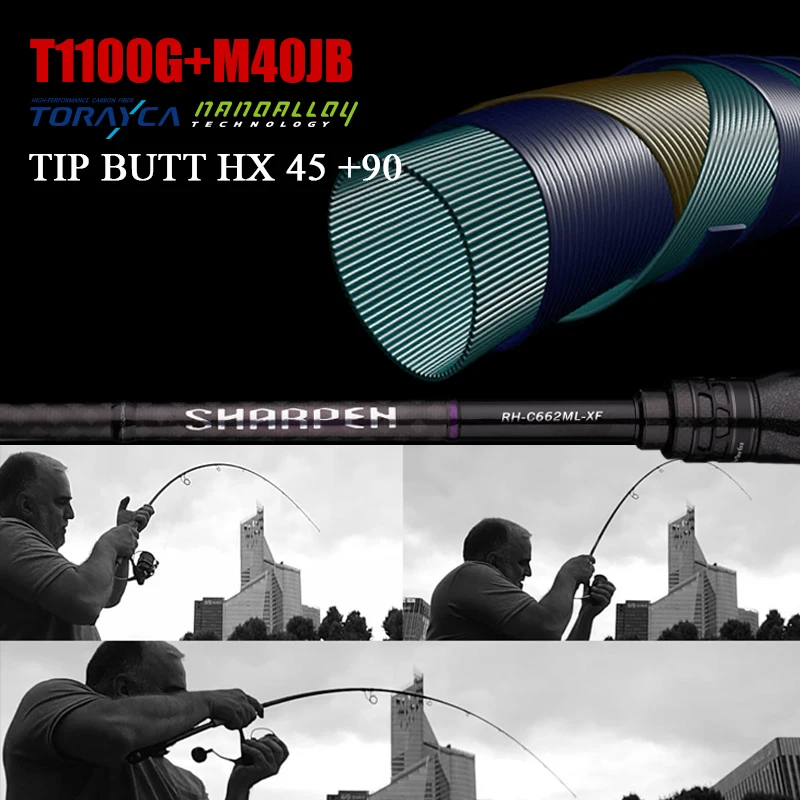 PURELURE SHARPEN-señuelo suave, varillas de acción XF/MF largas de hilado y fundición, componentes FUJI, caña de pescar para Lucio, carrete giratorio - imagen 5