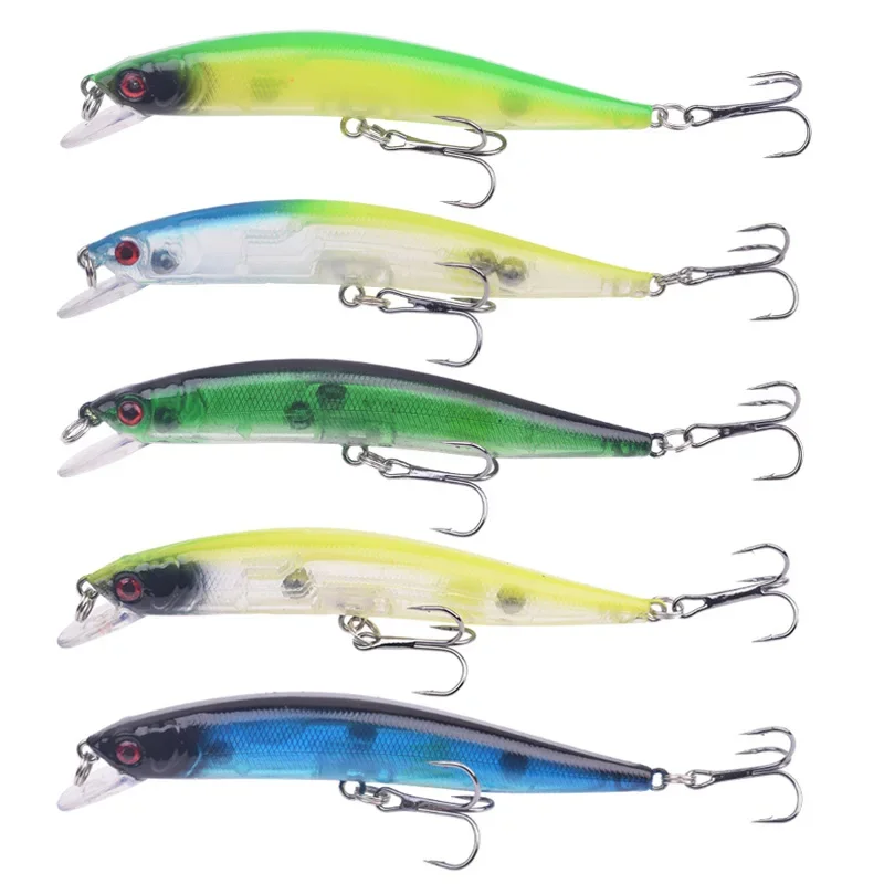 Señuelos de pesca de pececillo de plástico láser, 1 unidad, 10cm, 8g, Wobblers flotantes, Crankbait, cebos duros artificiales para aparejos de pesca de Lucio - imagen 5