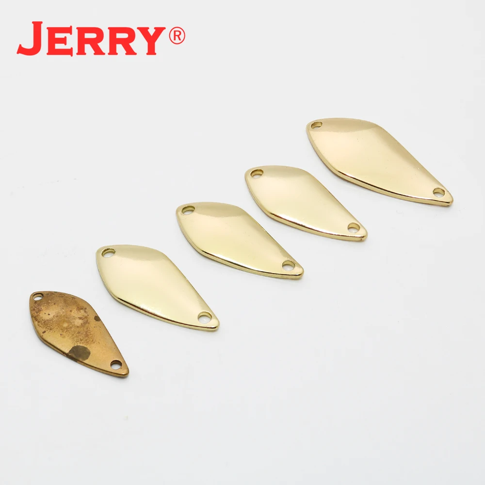 Jerry Aquarius 50 Uds Señuelos de Pesca cebo duro de Metal de agua dulce cucharas de trucha en blanco sin pintar cebo giratorio adornos
