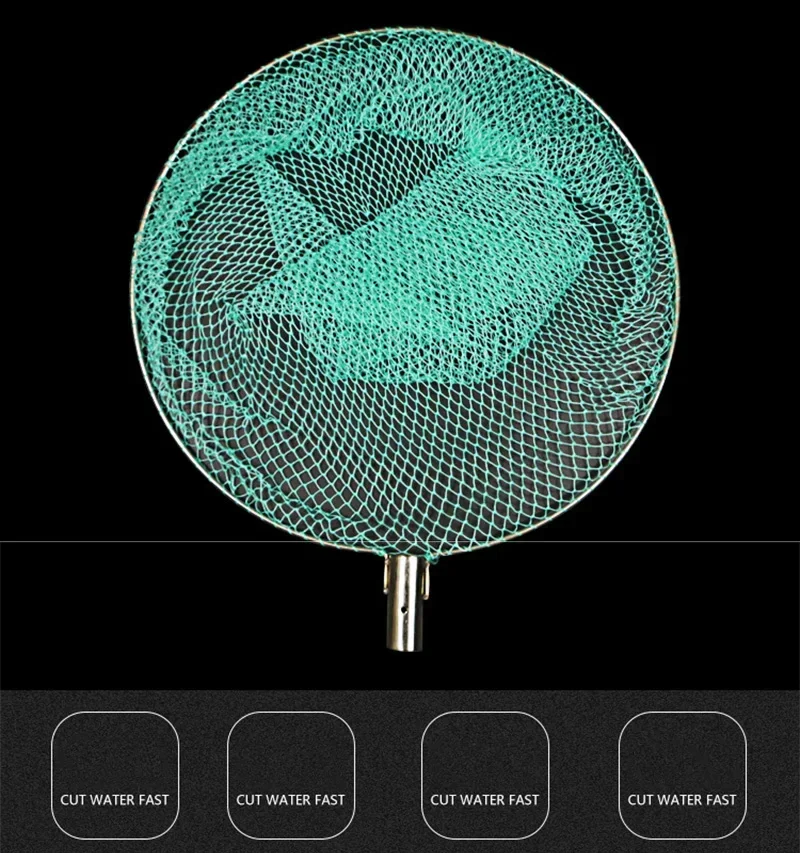 Red de aterrizaje de pesca Lawaia, cabeza de red de acero inoxidable, nailon multihebra, red de inmersión para pesca con mosca, Pesca - imagen 4