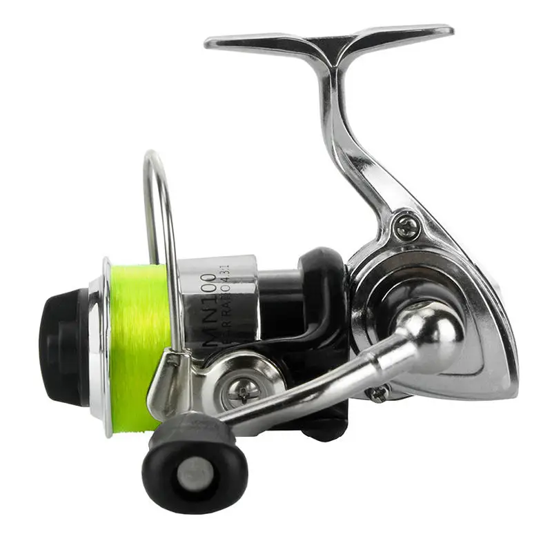 Mini carrete de pesca giratorio MN100, relación de engranaje 4,3: 1, 2 + 1BB, rueda de pesca de 4 colores con 50m 2 #   Línea - imagen 4