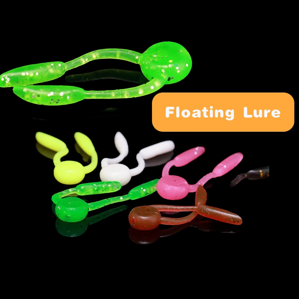 Señuelo de Pesca de TPE suave, gusano Swimbaits Rodworms cargado con 3,5 cm/0,28g flotante para Pesca de lubina, aparejos de Pesca de carpa, cebo de silicona, 20 Uds. - imagen 3