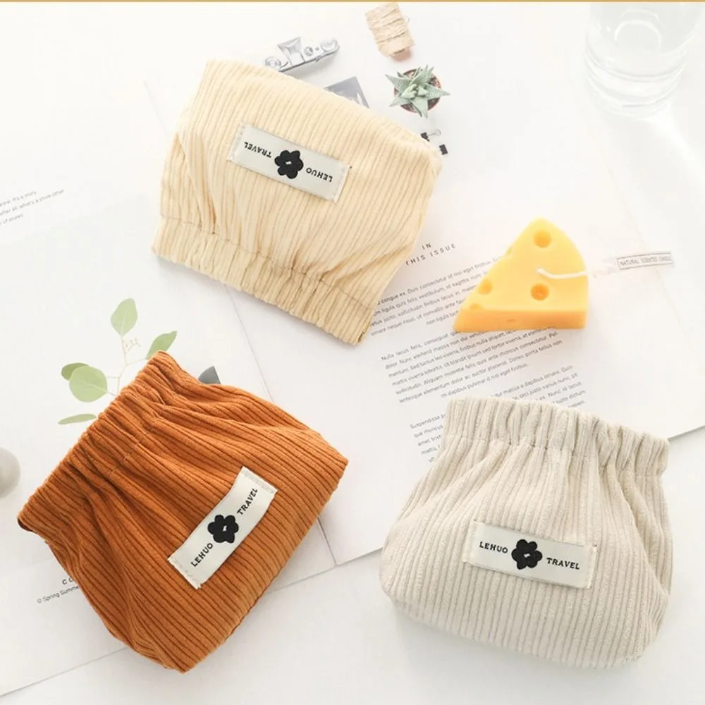 Mini bolso de metralla de moda, monedero de pana de Color sólido con lápiz labial, monedero suave para chica - imagen 5