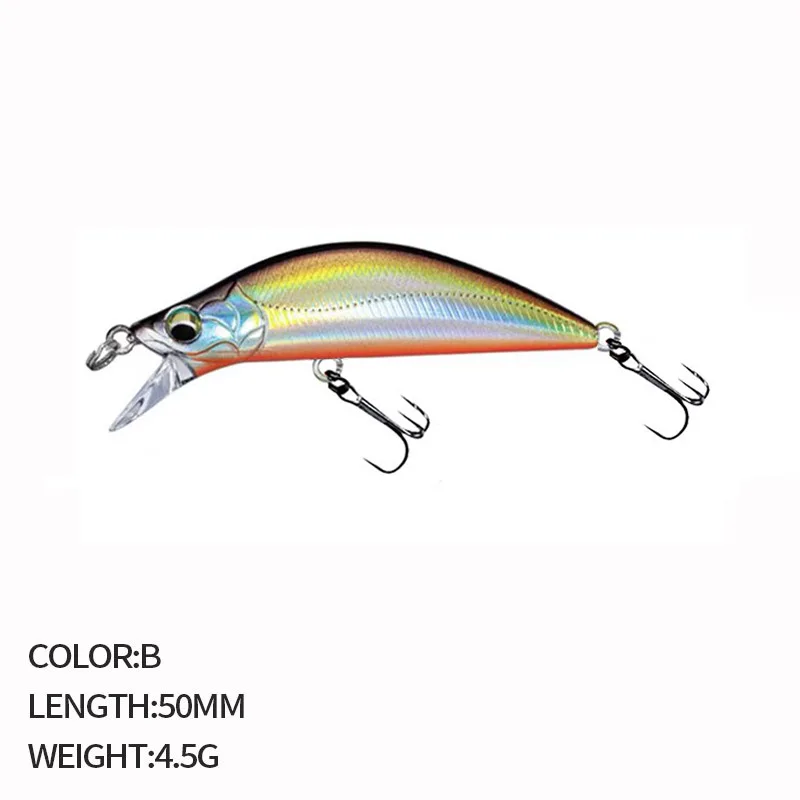 Señuelos de Pesca pequeños, Wobblers, 50mm, 4,5g, Minnow, cebo duro, perca, Lucio, salmón, trucha, lubina - imagen 2