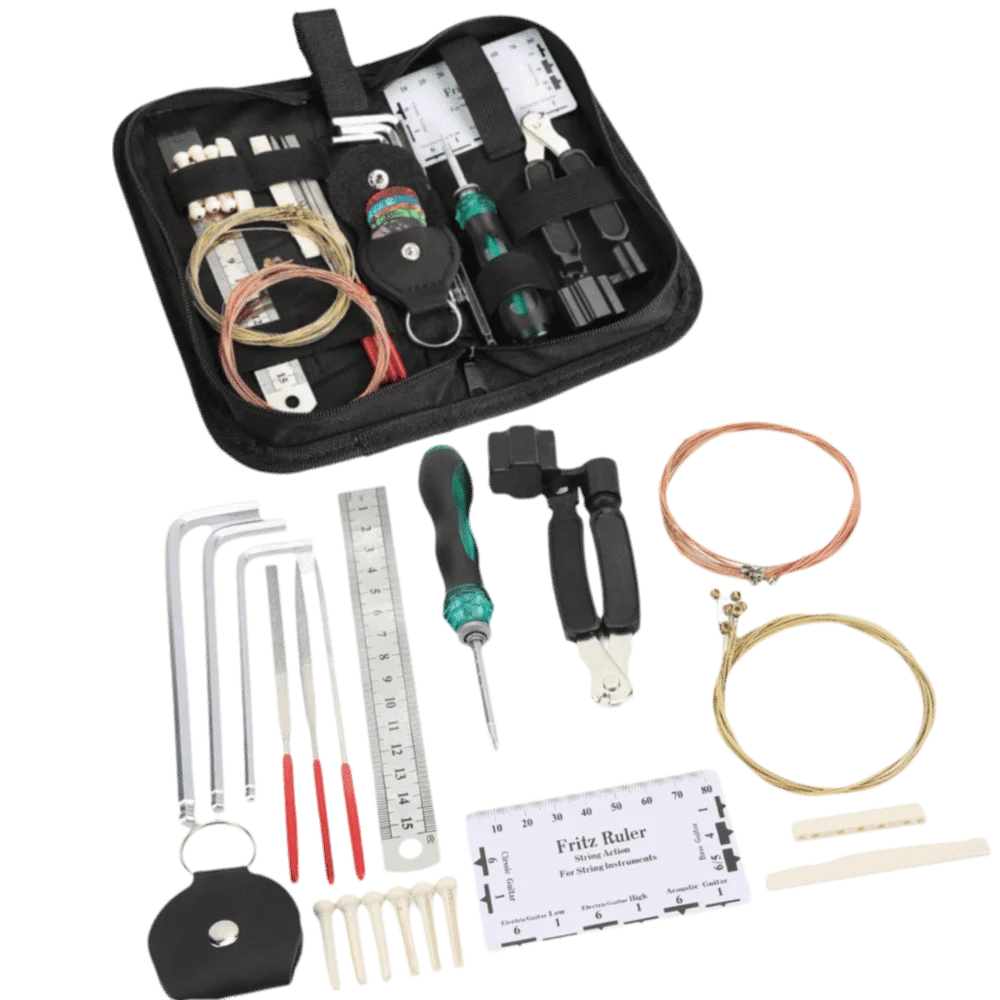 Kit de reparación para guitarra con herramientas, cuerdas y bolsa - imagen 3
