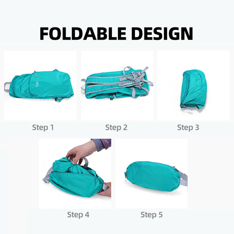 Foldable Fishing Backpack Large Storage Hiking Trekking Camping Climbing Bag Outdoor Travel Commuting Laptop College Schoolbag - imagen 5