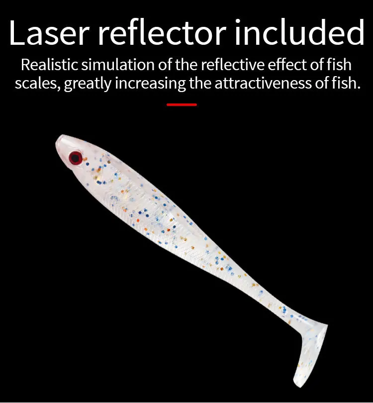 Experimente el encanto de los diseños realistas a escala de peces con nuestro señuelo de pesca reflejado por láser