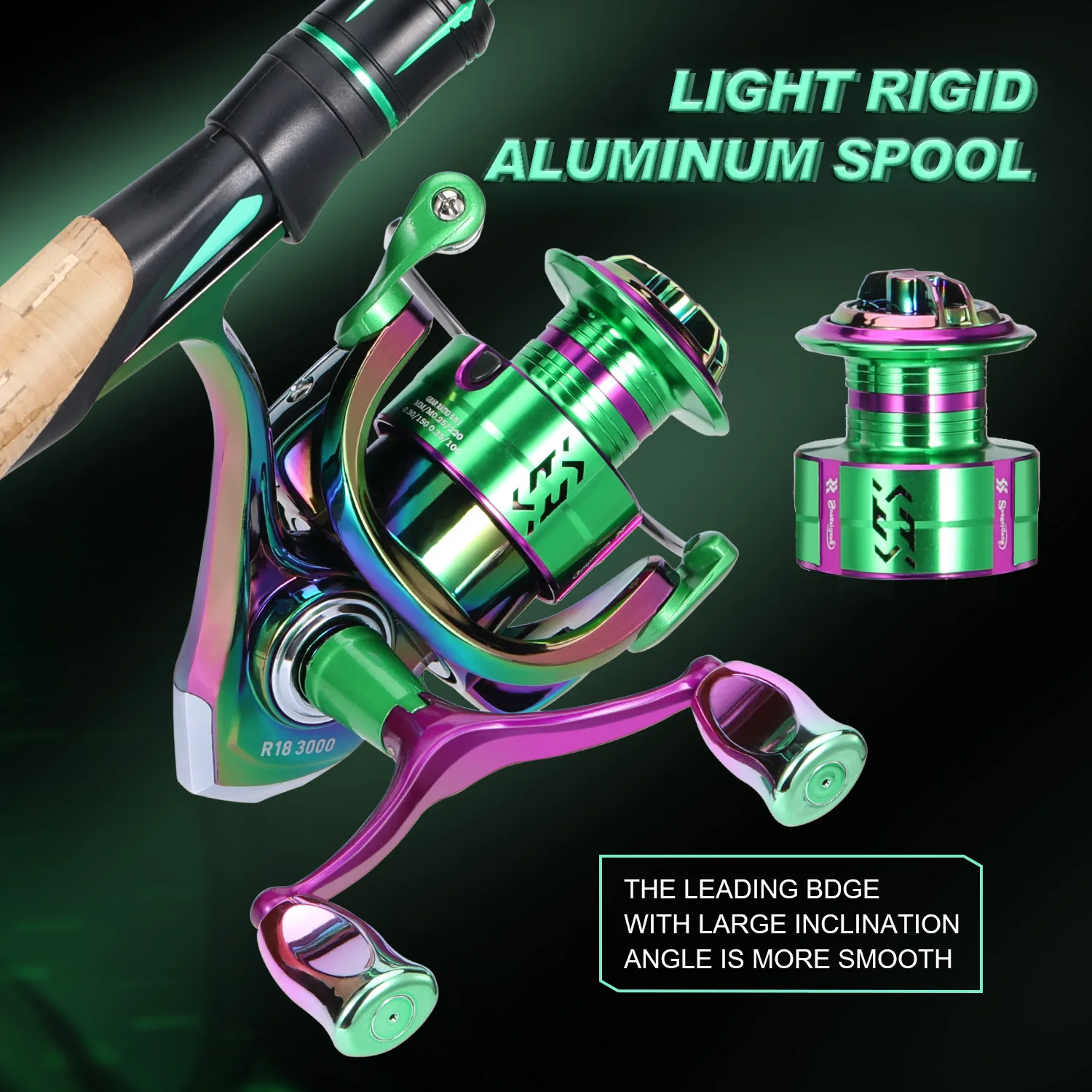 Sougayilang-juego combinado de caña y carrete de pesca, fibra de carbono, 1,8/2,1 m, Kit de relación de engranaje 5,0: 1 para pesca en agua dulce - imagen 4